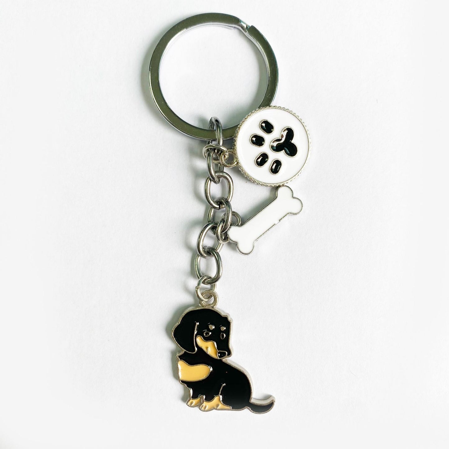Porte-clés en métal ciré pour chien de compagnie de style américain