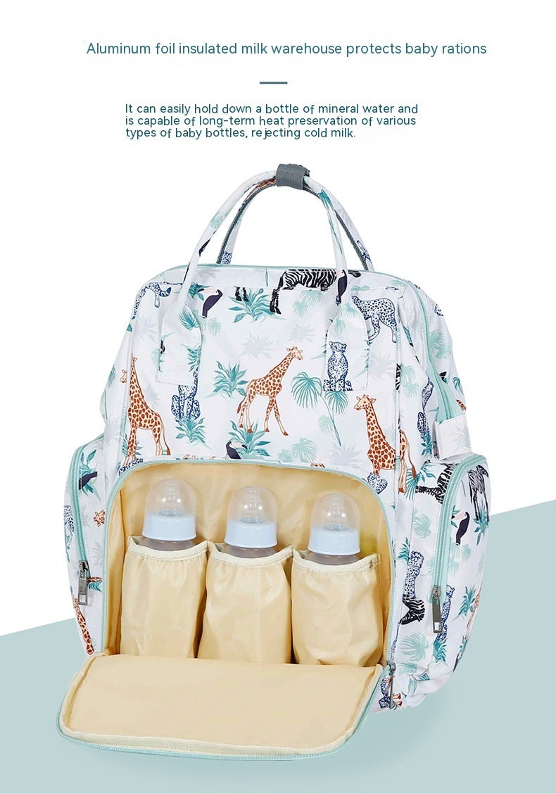 Sac à dos multifonctionnel en Nylon imprimé imperméable à la mode, sac de maman Portable de grande capacité