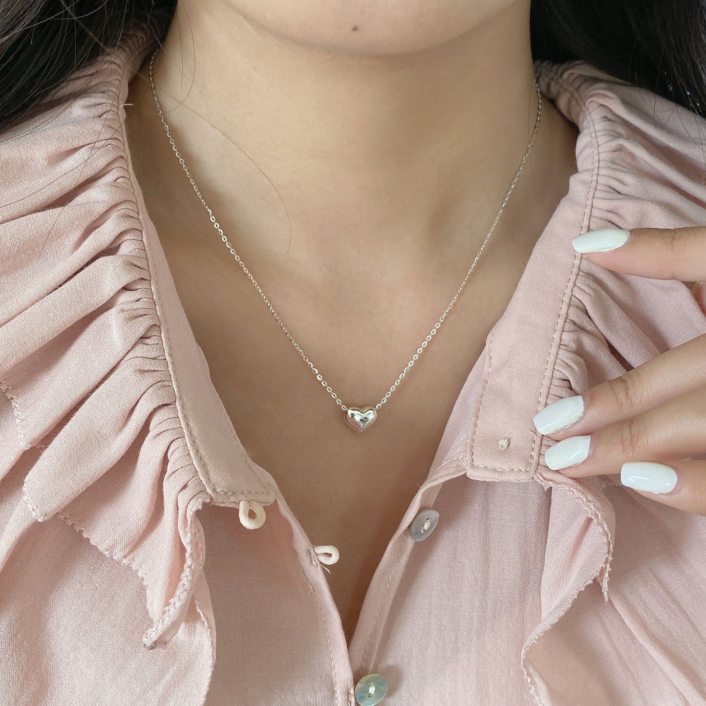 Women's Fashion Personality Sterling Silver Love Pendant Necklace