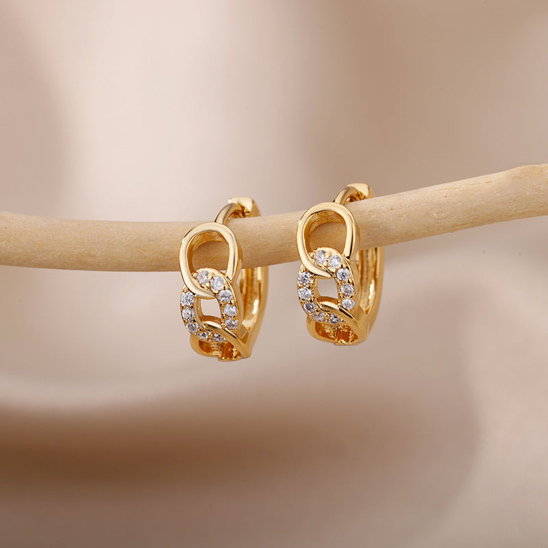 C- Shaped Earclip Earrings Female Temperament Earrings Ins Style Heart-shaped Earrings