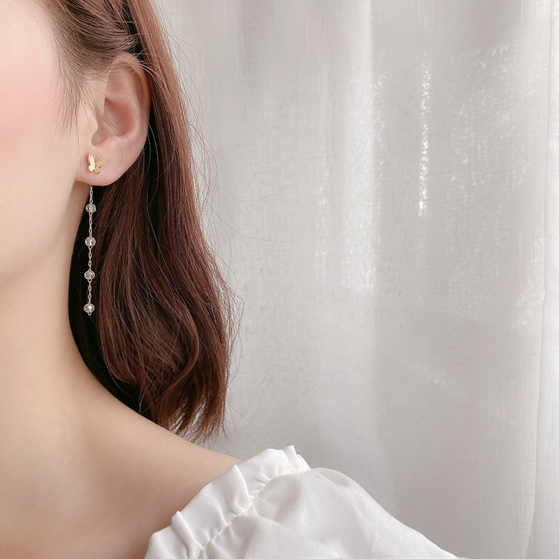 Boucles d'oreilles à pampilles papillon pour femme, longues, tempérament sauvage