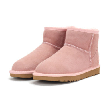 Botas de nieve de corte bajo Cuero Caucho Piel Moda Casual