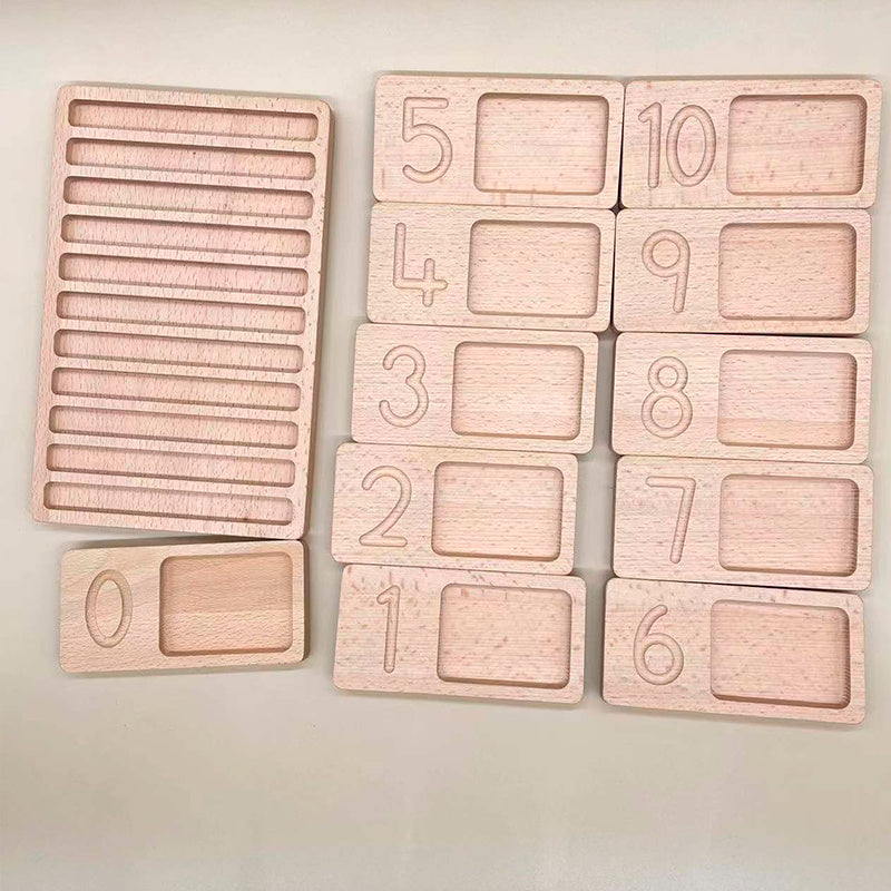 Jouets Montessori en bois, cadre en noyer, planche de comptage, plateau pyramidal, engourdissement numérique