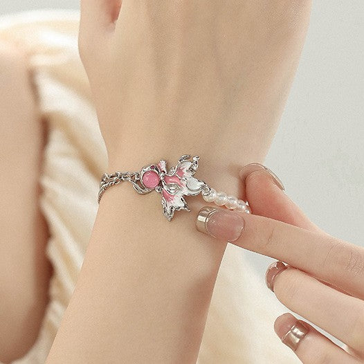 Bracelet de perles de poisson rouge goutte d'huile pour femmes