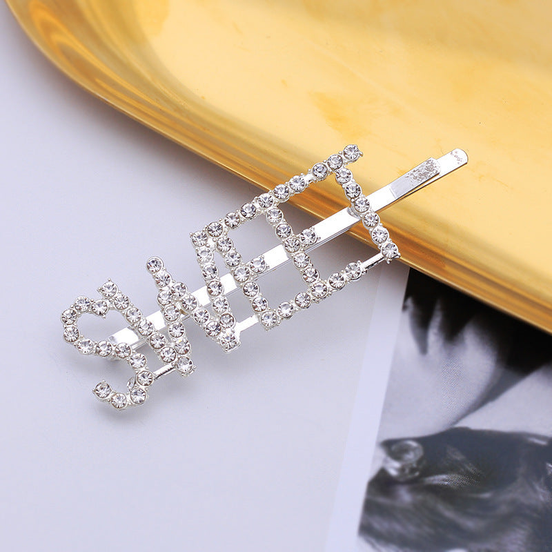 Letra Clip lateral Flequillo Diamante de imitación