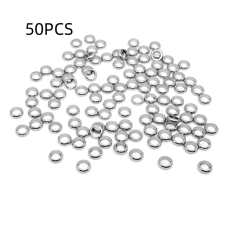 Stainless Steel Pearl Ring Spacer Beads Diy Ornament Accessories