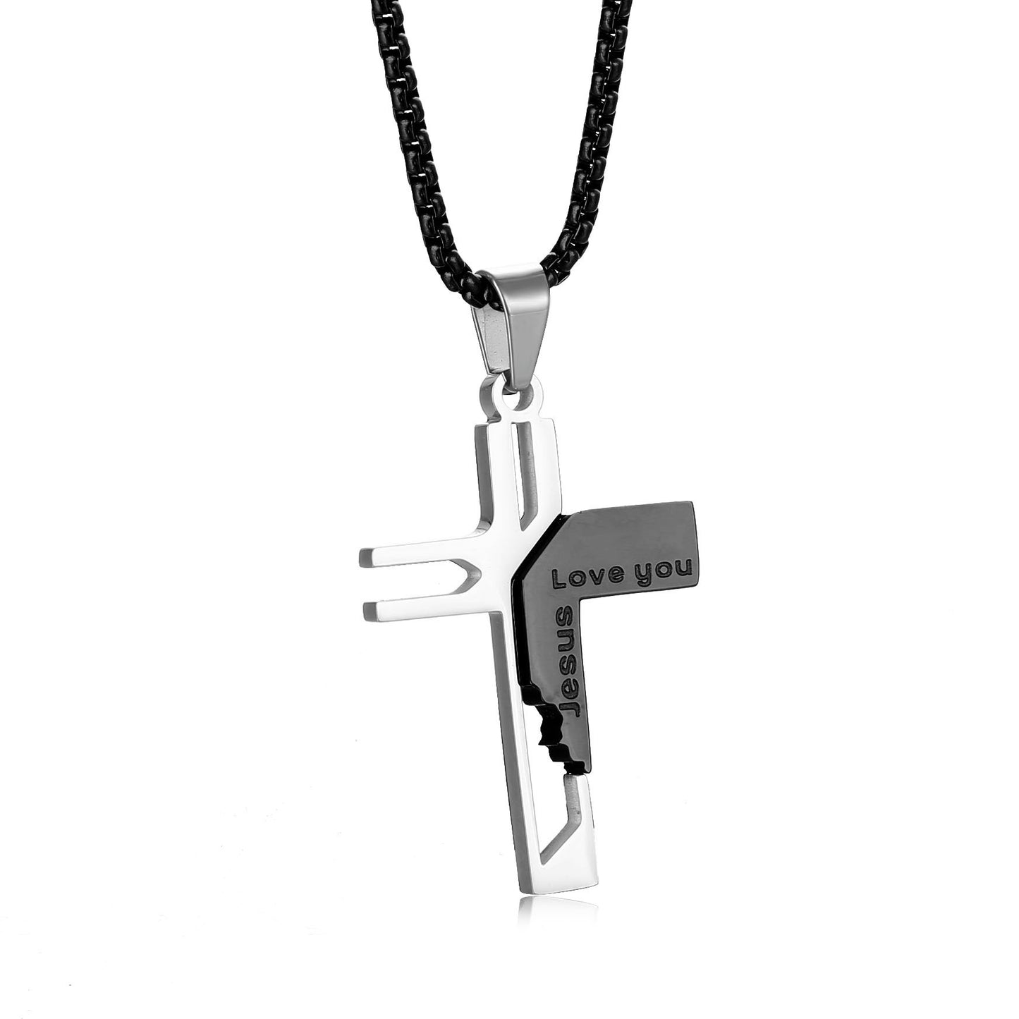 Titanium Steel Non Fading Men's Cross Pendant Necklace