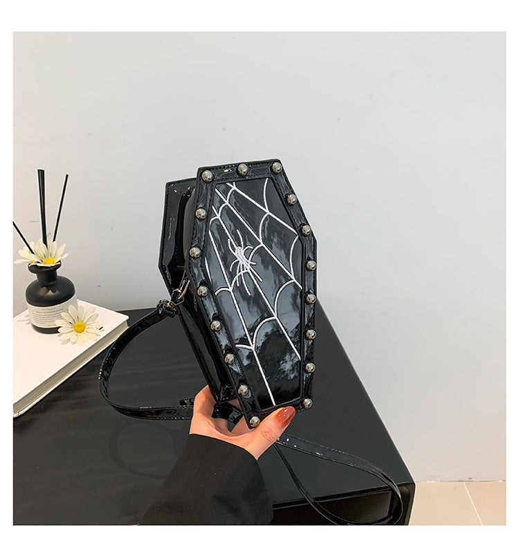 Bolso de hombro de ataúd fantasma de personalidad oscura europea y americana de Halloween de estilo gótico