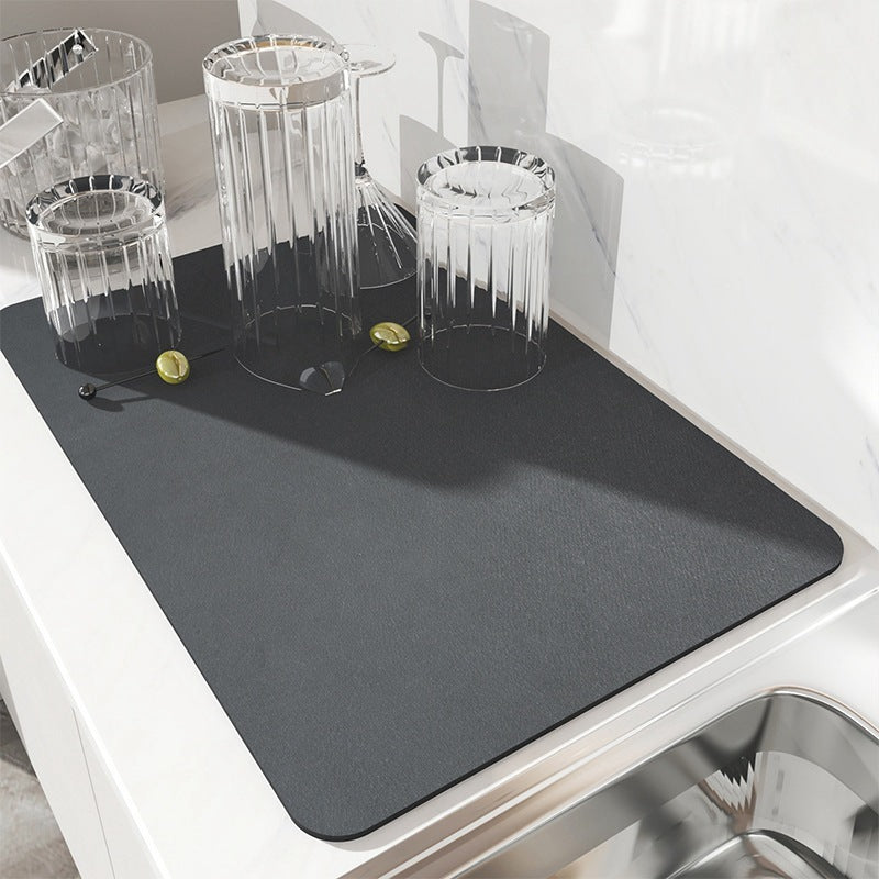 Almohadilla de drenaje para la piel, tapete de secado de platos de goma, tapetes escurridores súper absorbentes, vajilla, alfombras para botellas, mantel para vajilla de cocina
