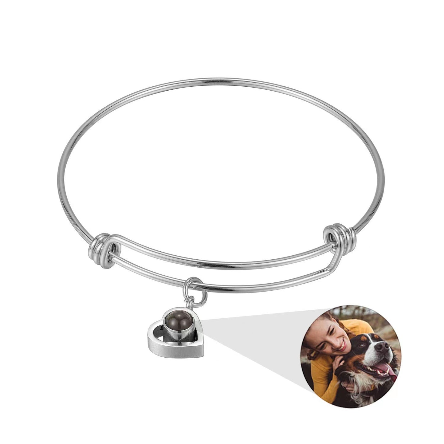 Bracelet d'amour simple en acier titane pour femmes