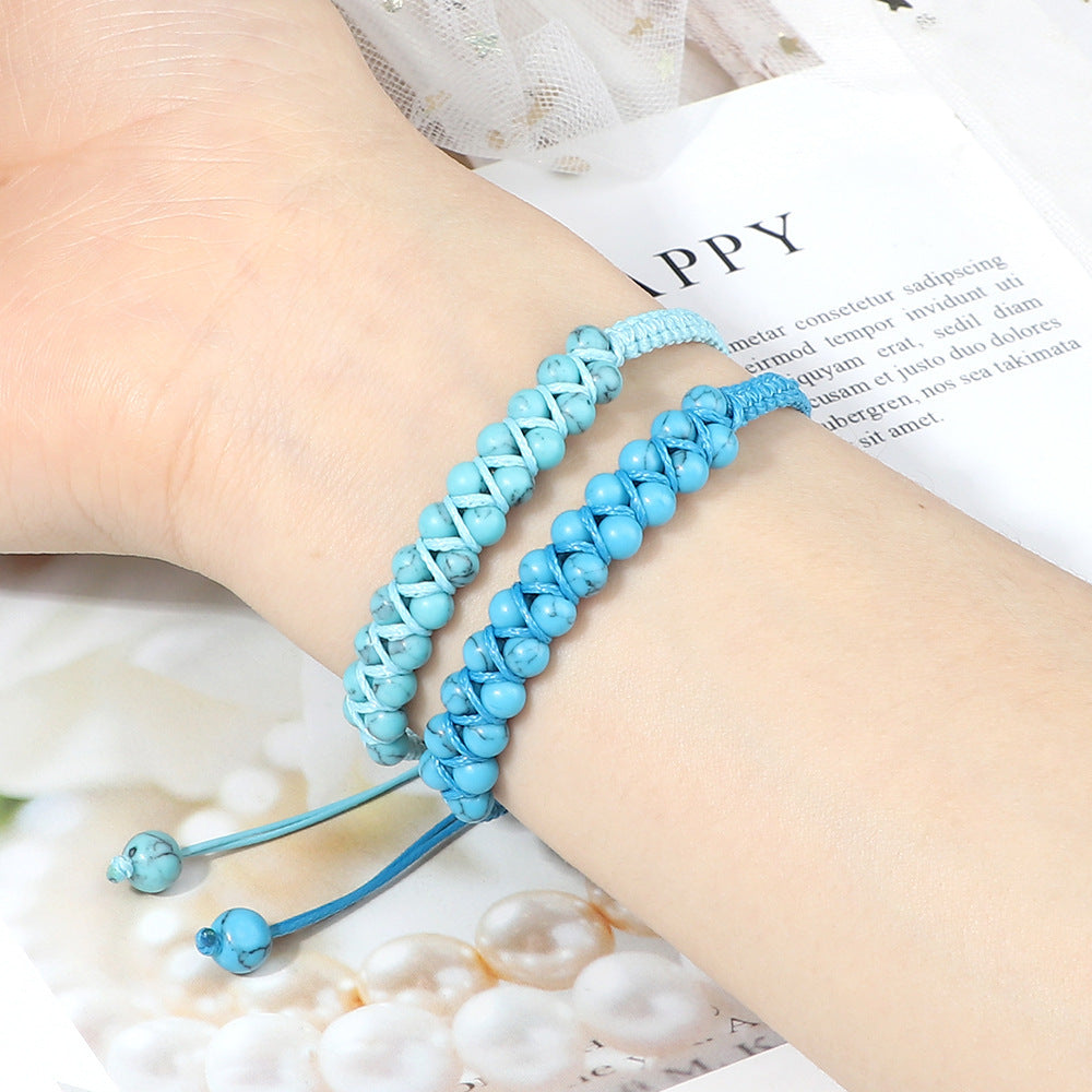 Bohemian Style Fashion Accessories Friendship Rope Bracelet Double Row Beads