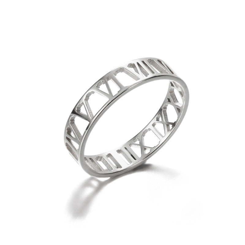 Anillo hueco de acero inoxidable Anillo geométrico en forma de corazón