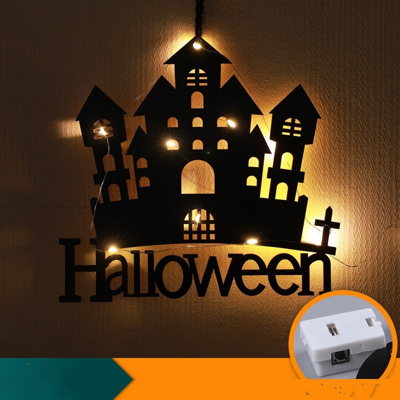 Lumières décoratives LED pour Halloween, araignée luminescente, lampe de décoration pour la maison
