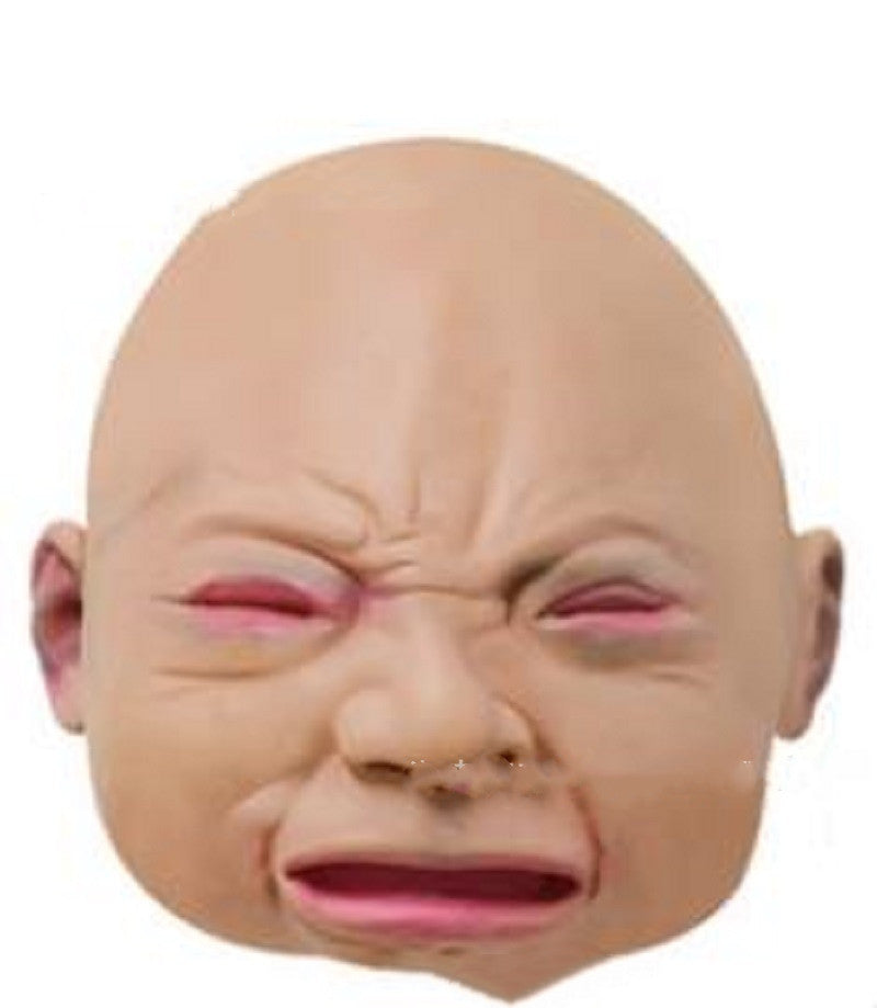 Masque qui pleure drôle SY en colère bébé visage masque en Latex couvre-chef Halloween