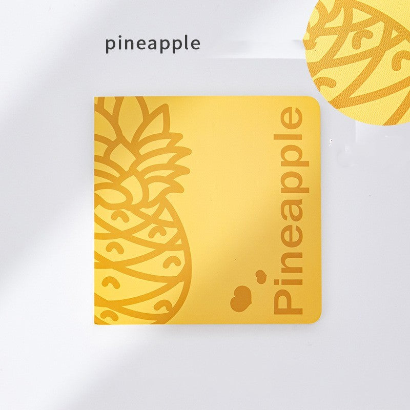 Bloc-notes de livre carré de fruits simples, bloc-notes pour étudiantes