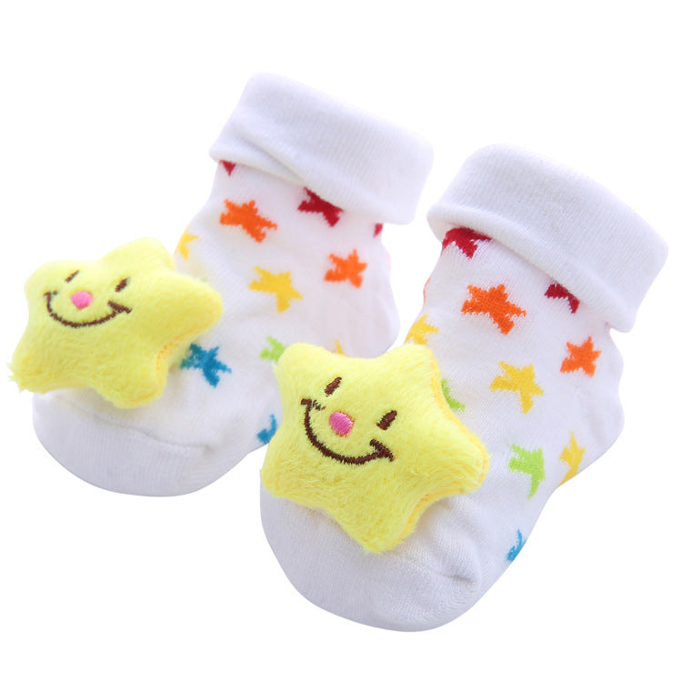 Chaussettes antidérapantes tridimensionnelles pour bébé, dessin animé, pour nouveau-né, poupée, vente en gros