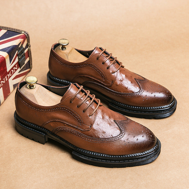 Zapatos de cuero formales de negocios para hombres estilo británico