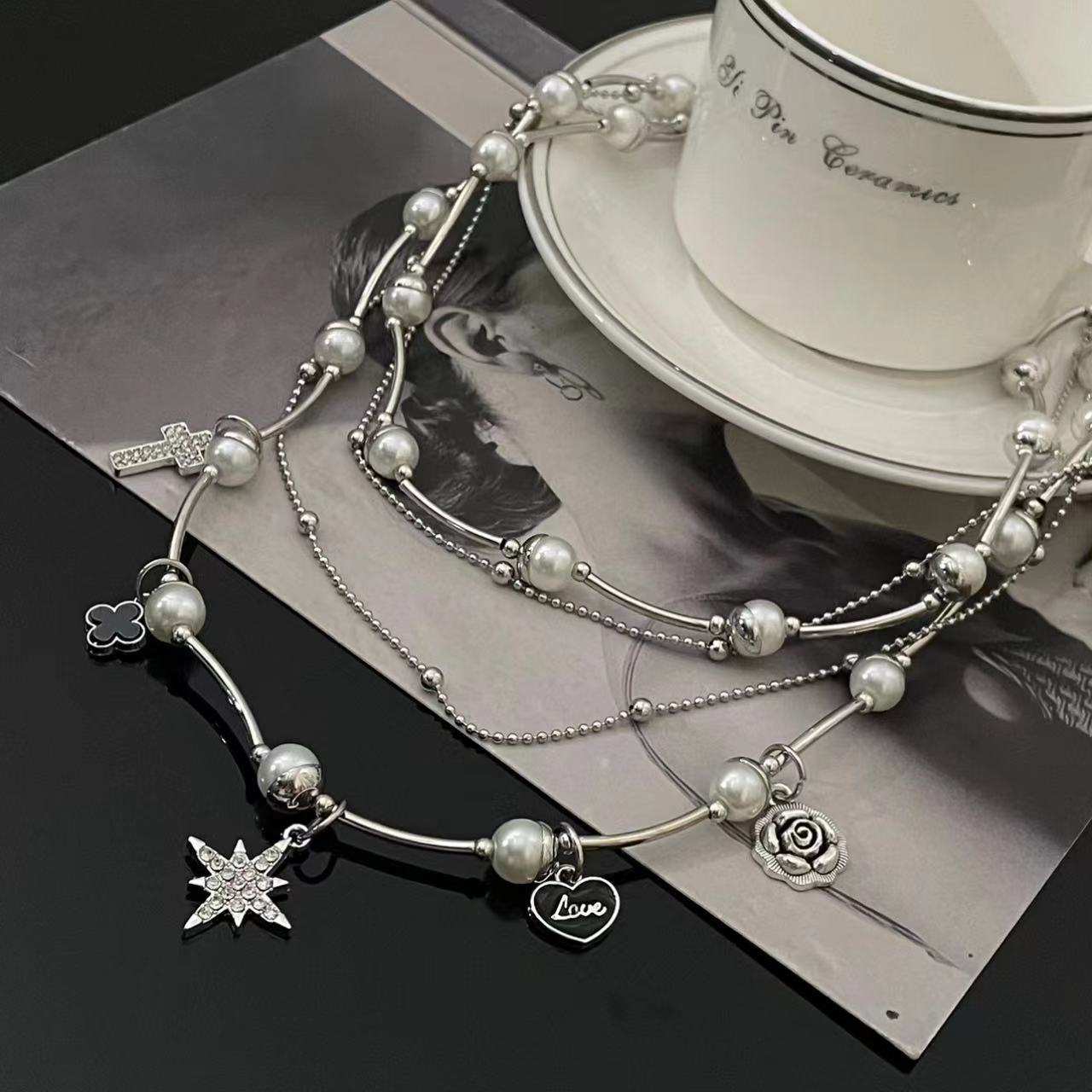 New Multi-layer Chain Eight Awn Star Necklace For Women