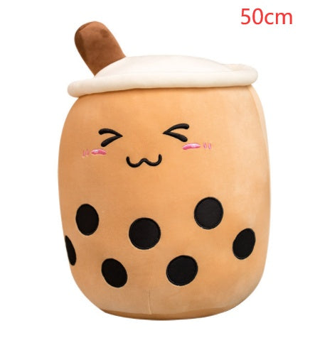 Peluche de boisson aux fruits, mignonne, douce, fraise, lait, thé, tasse de thé Boba, jouet bulle de thé, oreiller, coussin, cadeau pour enfants