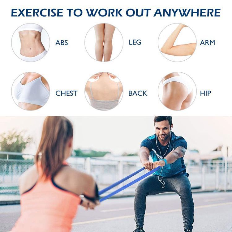 Banda larga de resistencia de ganchillo, banda elástica deportiva, Fitness T