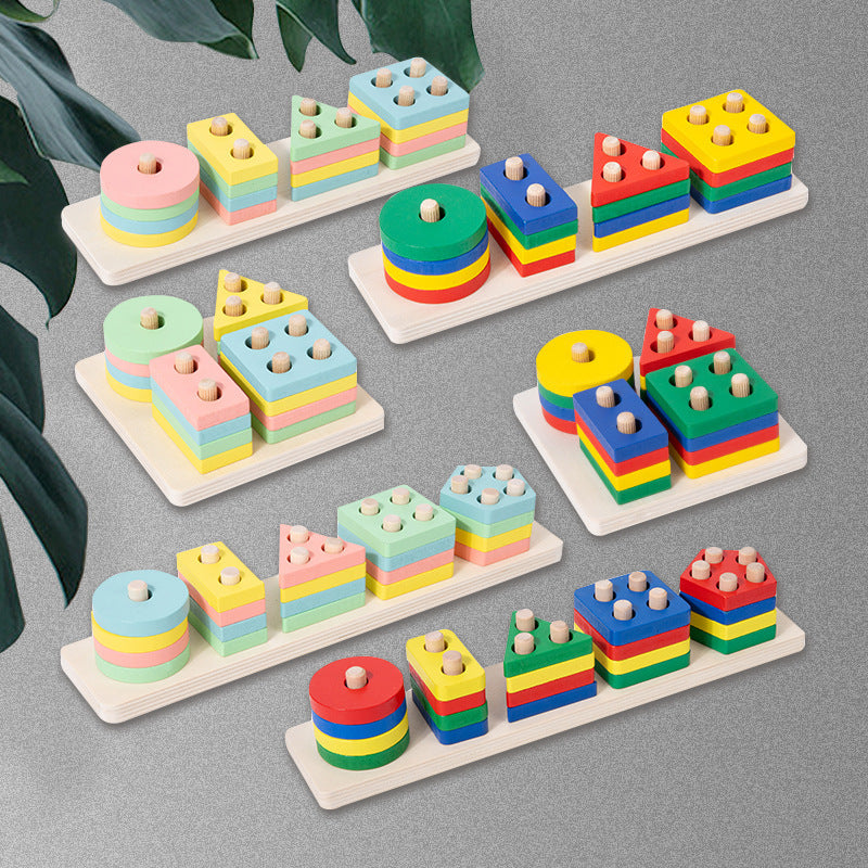 Jouets Montessori pour la petite enfance, blocs de reconnaissance des couleurs correspondant aux enfants de 1 à 3 ans