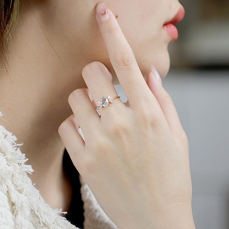 Anti-Sky Blue Topaz Ring For Women