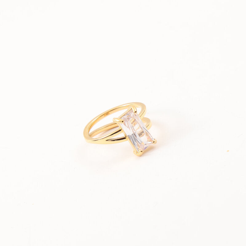 Anillo largo de circón a la moda para mujer