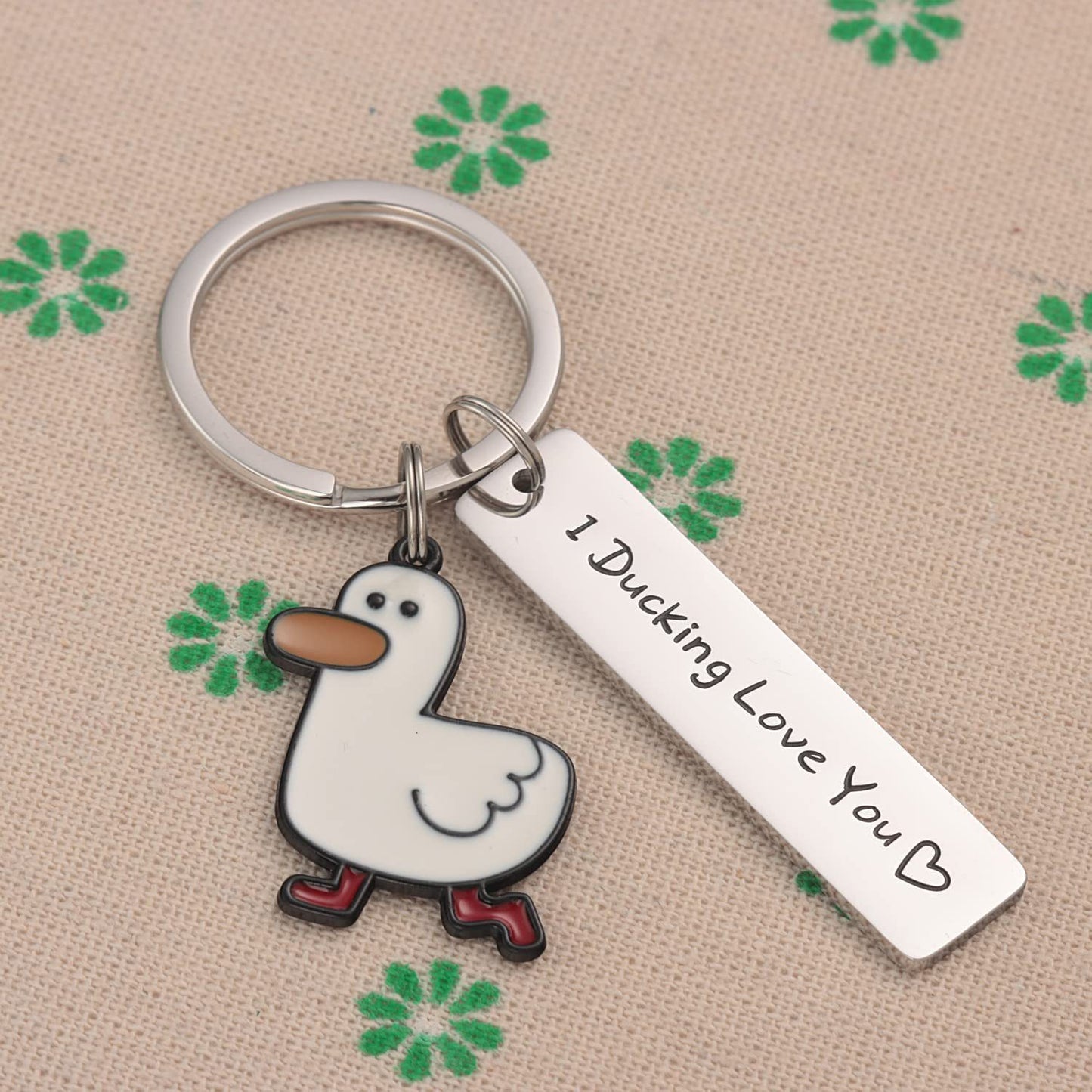 Porte-clés drôle en forme de canard, cadeau d'amoureux, jeu de mots de canard mignon, bijoux pour Couples, cadeau de saint valentin pour petit ami et petite amie