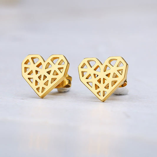 Boucles d'oreilles simples en forme de cœur, à la mode, assorties avec tout, pour femmes
