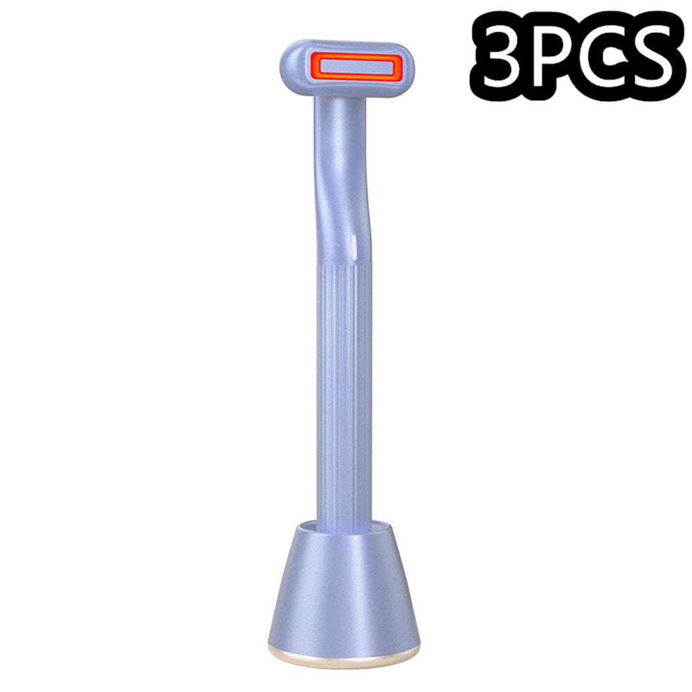Nuevo masaje de ojos rotatorio mejorado de 360 ​​grados, masaje terapéutico de calor facial, luz LED roja, varita de herramienta de cuidado de la piel 5 en 1