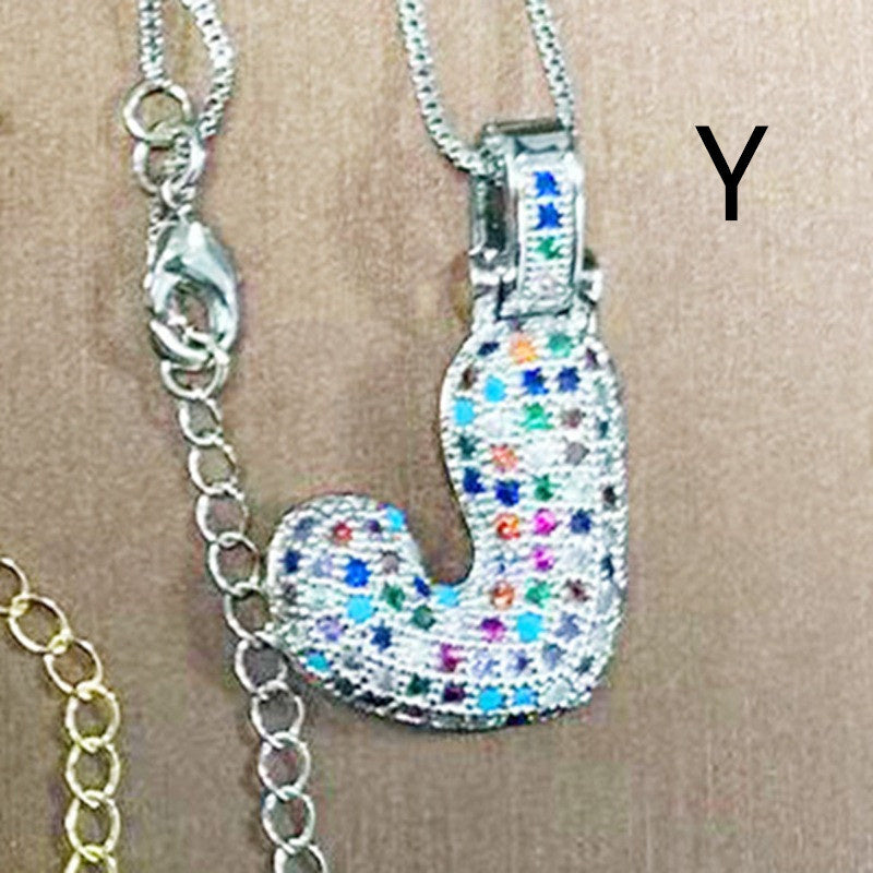 Clavicle Chain Copper Color Zircon Pendant