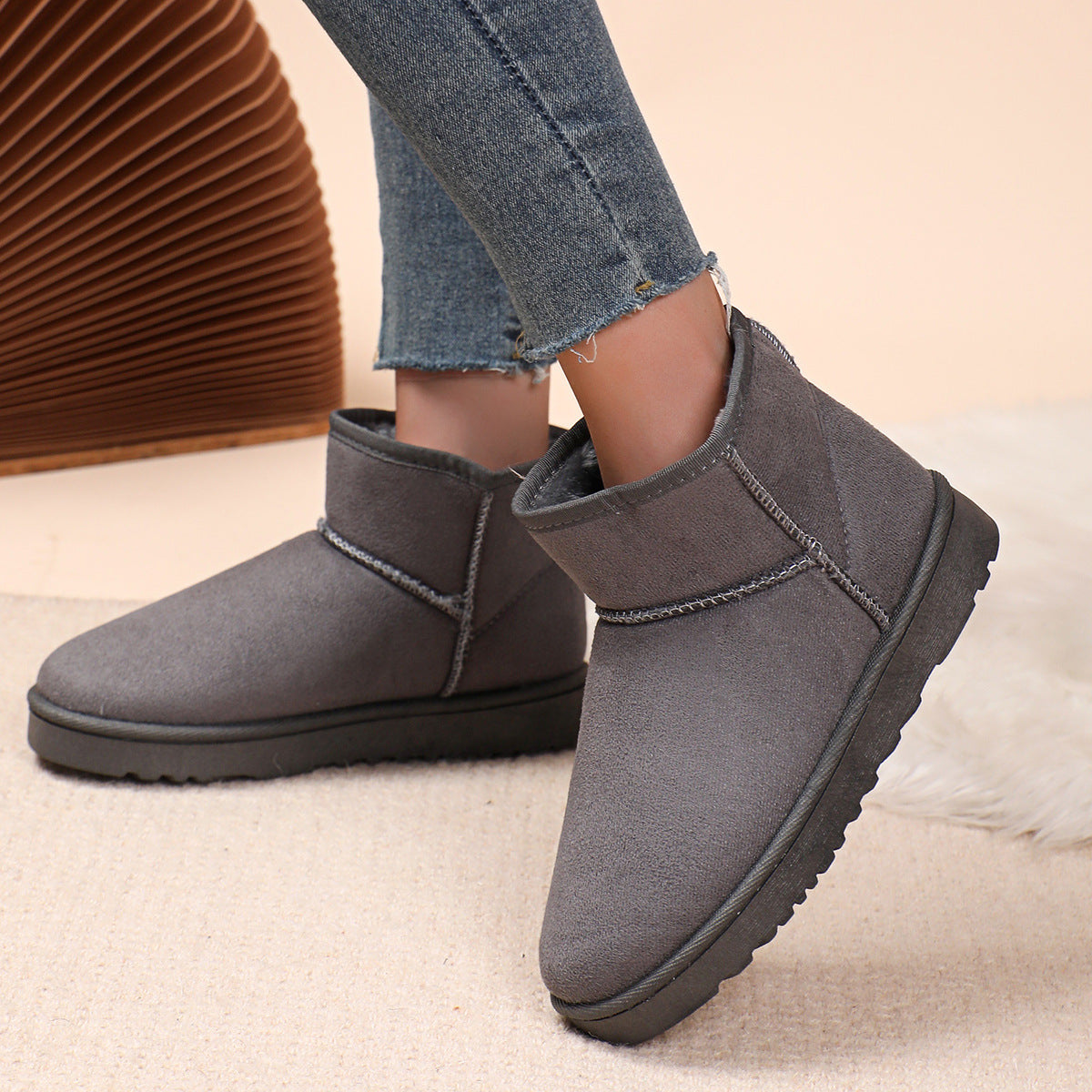 Bottes de neige chaudes en velours de coton pour femmes d'hiver