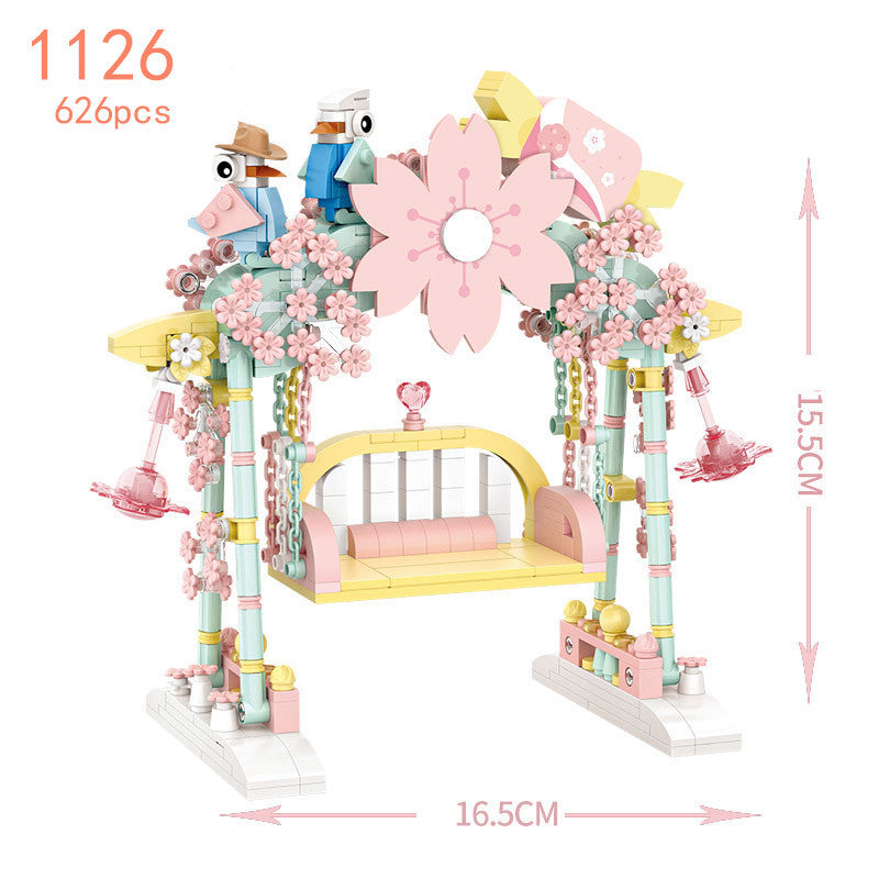 Regalo de la casa del árbol de Navidad de mini partículas