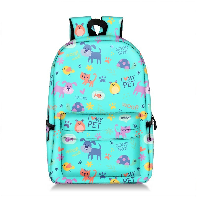 Mode tout imprimé nouveau sac à dos créatif chat mignon