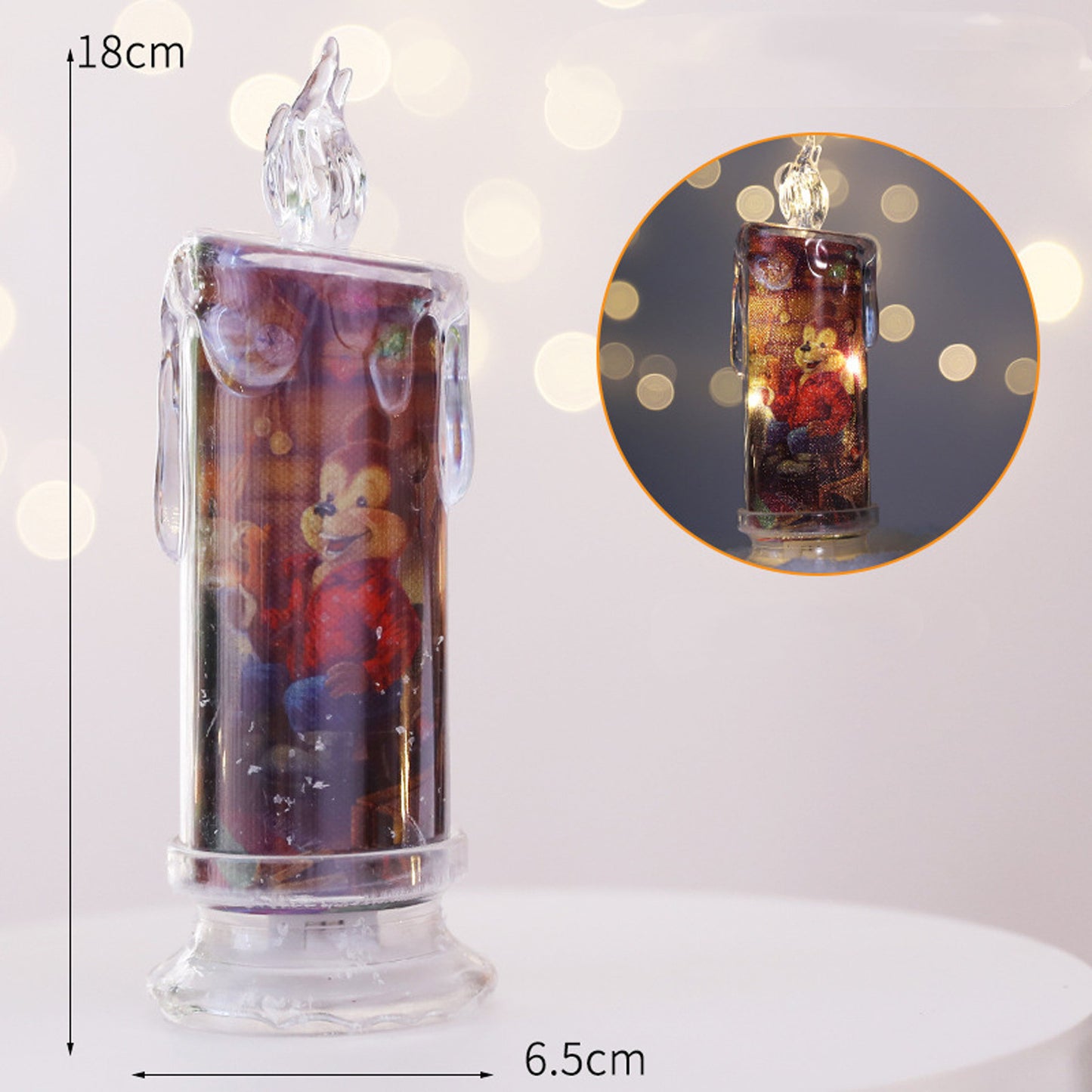 Cadeaux décoratifs de bougies électroniques transparentes de Noël
