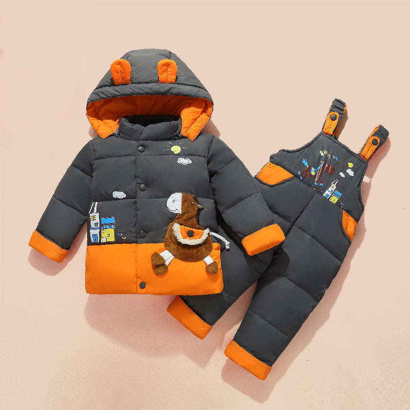 Costume de veste en duvet épais décontracté pour enfants