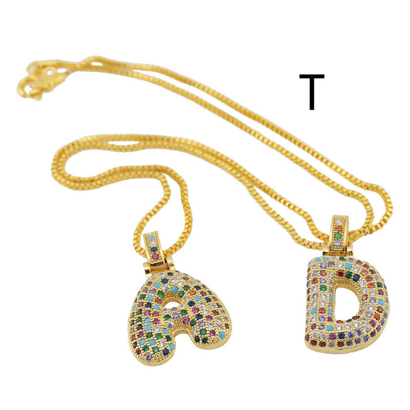 Clavicle Chain Copper Color Zircon Pendant