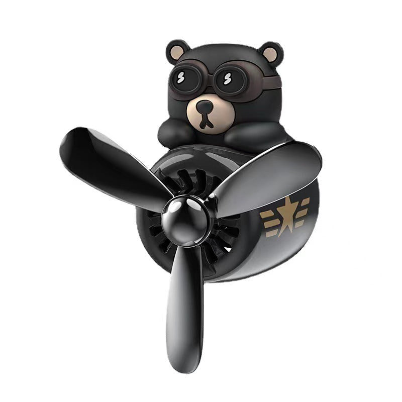 Dessin animé mignon créatif petit ours noir voiture sortie d'air aromathérapie