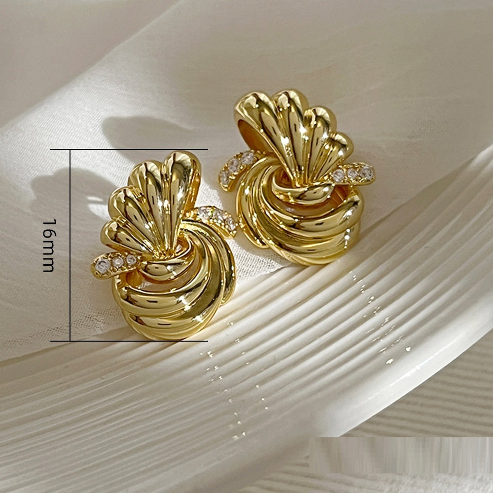 Fashionable Elegant Simple Metal Geometric Knotted Earrings
