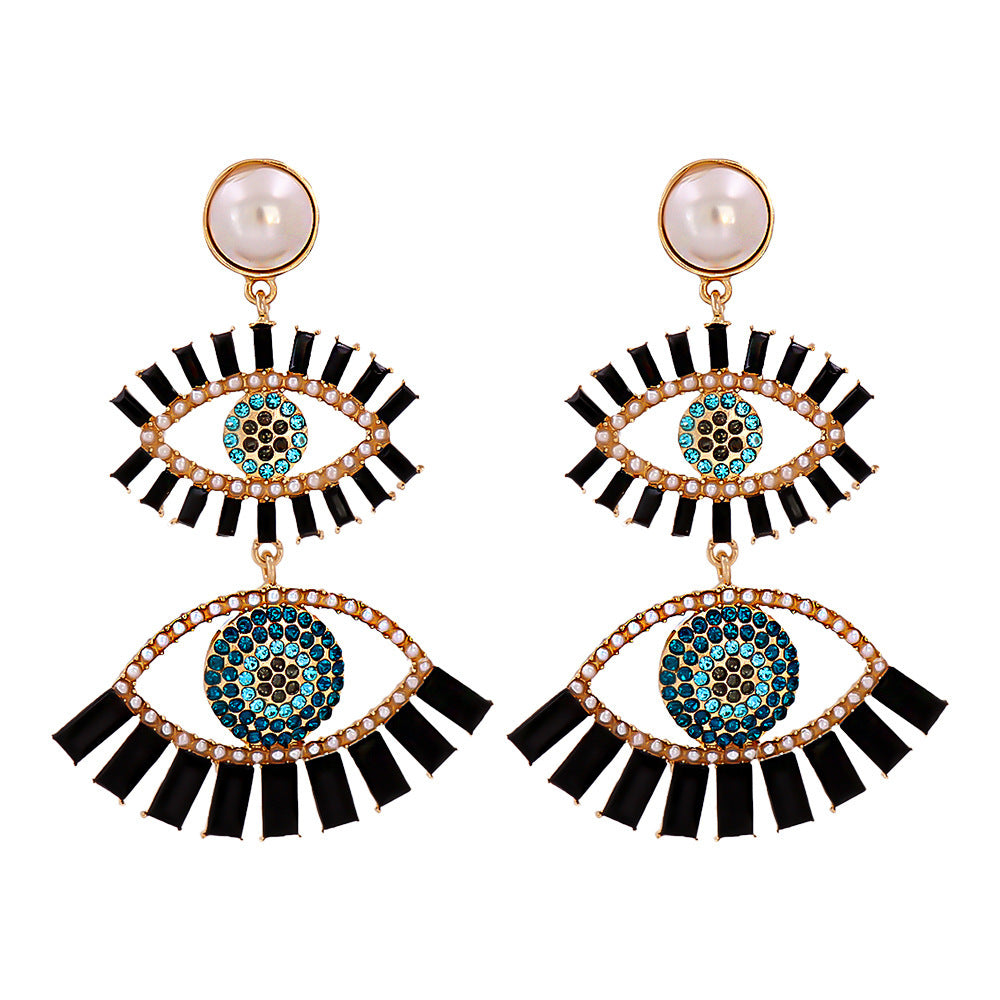 Boucles d'oreilles œil d'ange coloré pour femmes