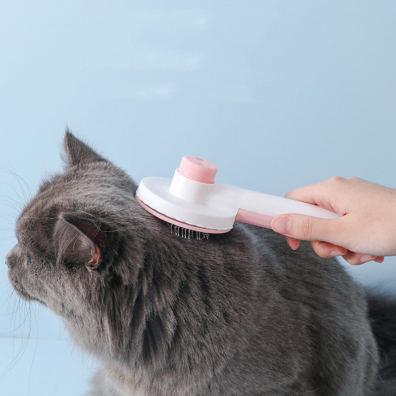Peine de aguja autolimpiante para gato de pelo flotante, peine para mascotas