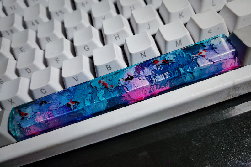 Scenery Koi Backspace Resin Keycaps For Cherry Mx Switch