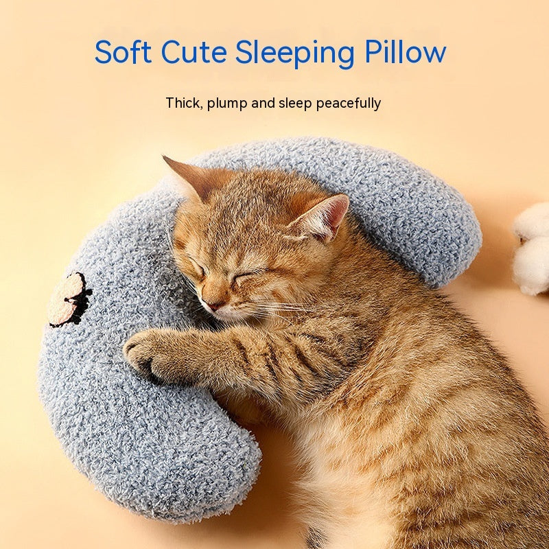 Oreiller en peluche pour chien et chat, oreiller en forme de lune endormie, petit chien