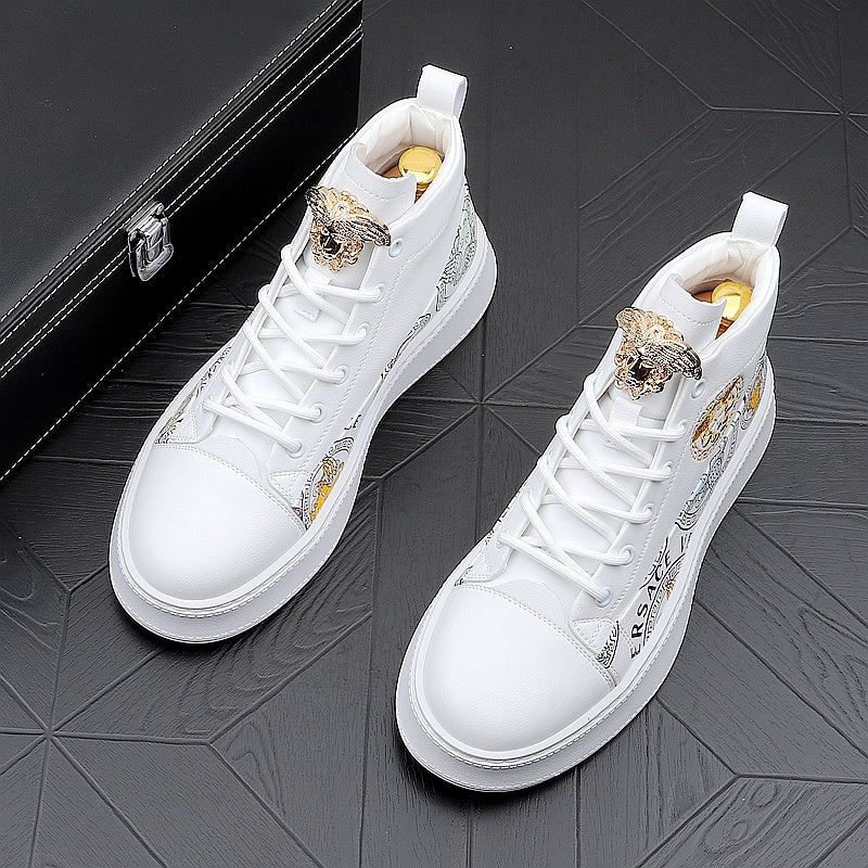 Zapatos de tablero con estampado versátil y personalidad de moda para hombre