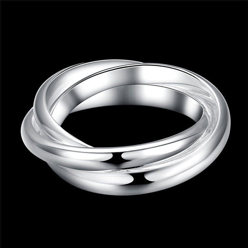 Bague créative populaire brillante à trois anneaux