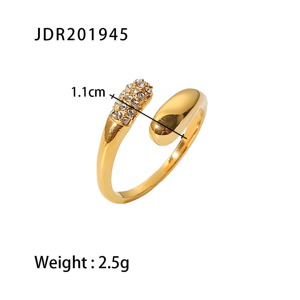 Non-irregular Geometric Line Ring Female Ins