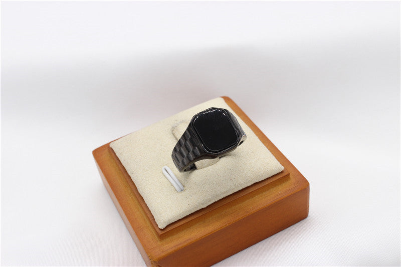 Fashion Simple Men's Gem Titanium Steel Ring