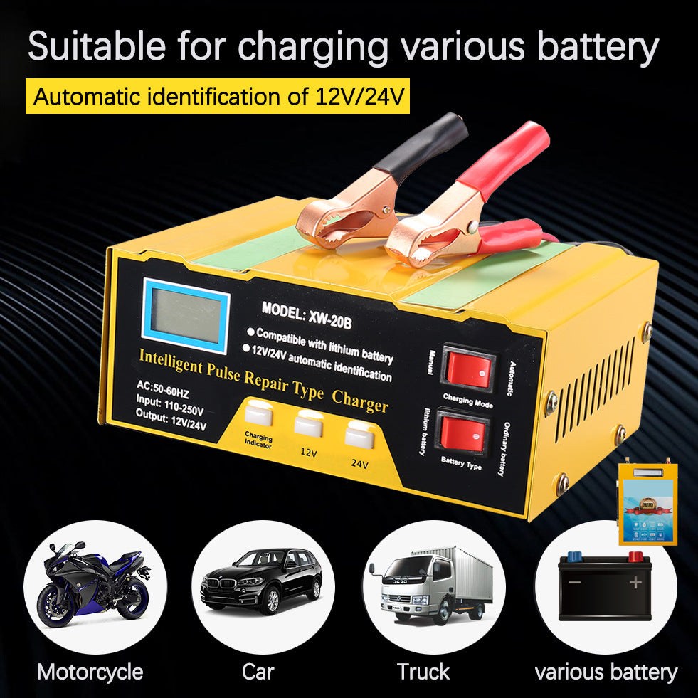 Car Battery Charger 12v24v Pure Copper Intelligent Pulse Repair