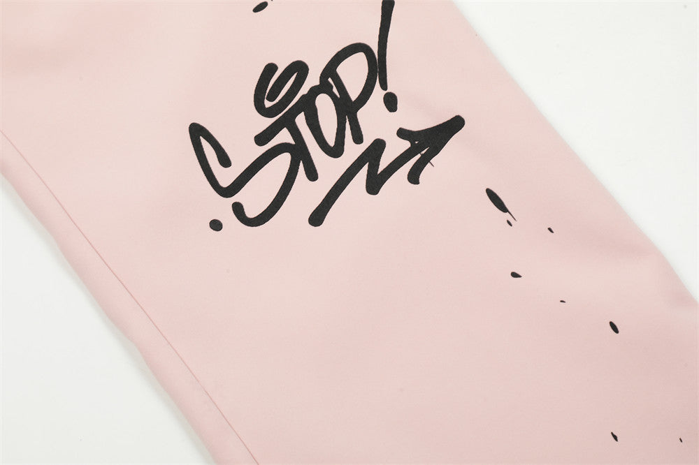 Men Fashion Brands Straight Loose Wide Leg Sports Drawstring Ankle Banded Pants