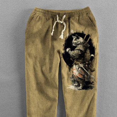 Men's Loose Casual Straight-leg 3D Printed High Waist Wide Leg Pants